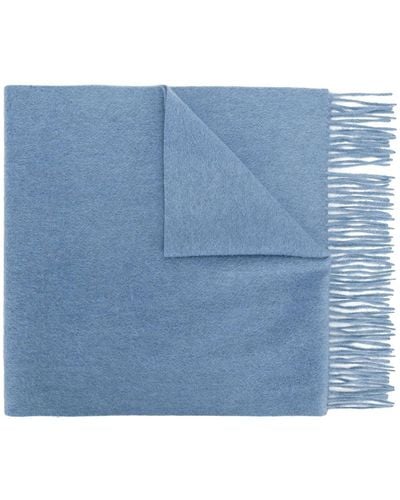 N.Peal Cashmere Large Woven Scarf - Blue