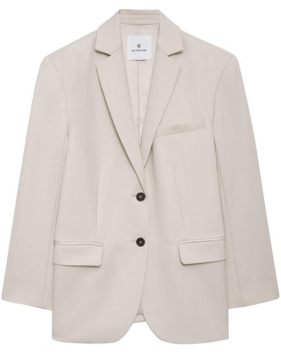 Anine Bing Blazer Met Enkele Rij Knopen - Naturel