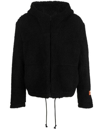 Heron Preston Fleece Hooded Jacket - Black