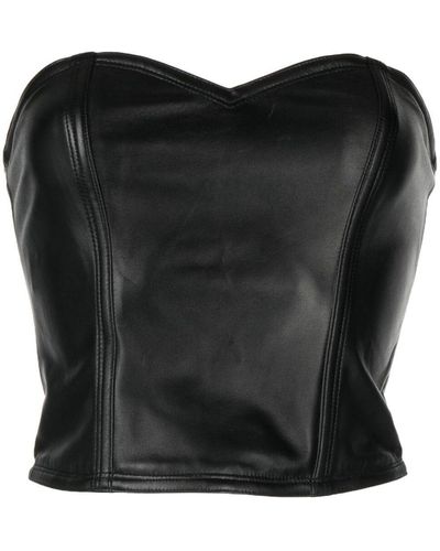 Kiki de Montparnasse Leather Bustier Top - Black