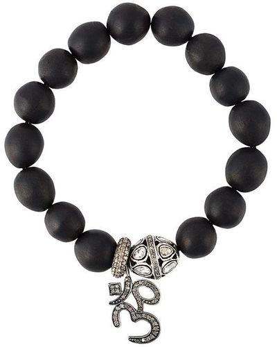 Gemco Bracelet de perles et pendentif en diamants - Noir