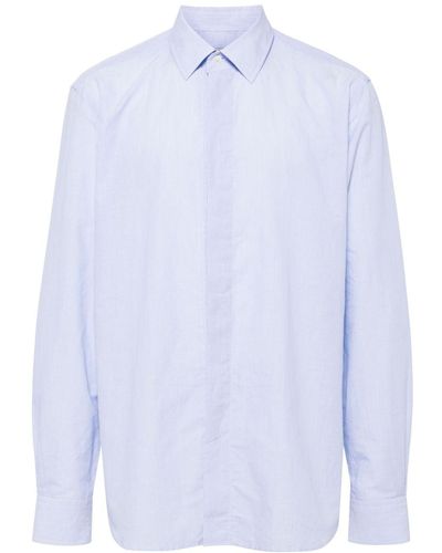 Corneliani Concealed-fastening Cotton-linen Shirt - White