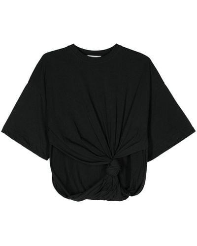 Sportmax T-shirt noué à design asymétrique - Noir
