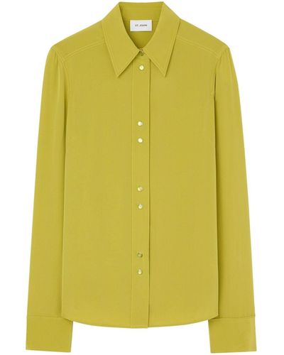 St. John Long-sleeve Silk Shirt - Yellow