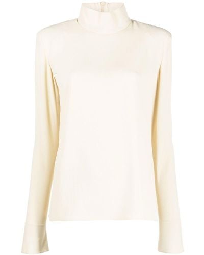Veronique Leroy Raw-cut Edge Long-sleeved Top - Natural