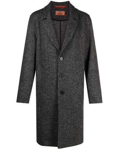 Missoni Zigzag Single-breasted Wool Coat - Grey
