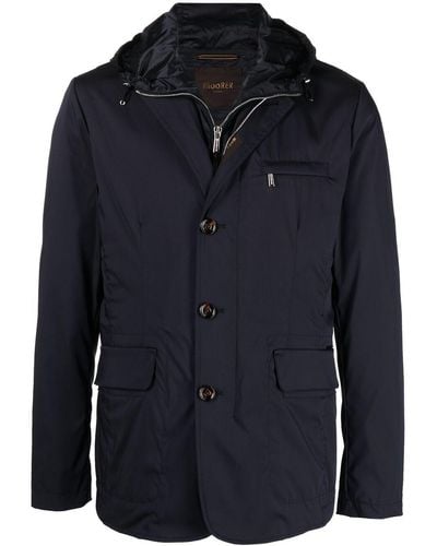 Moorer Hooded Shell Jacket - Blue