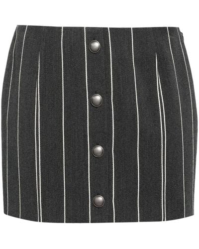 Alessandra Rich Pinstriped Low-rise Mini Skirt - Black