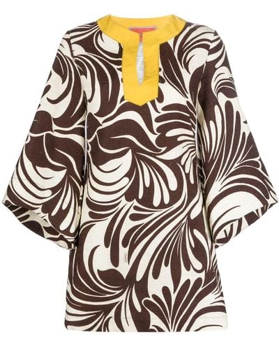 La DoubleJ Mini-robe En Coton Mélangé Imprimé The Kaftan - Multicolore