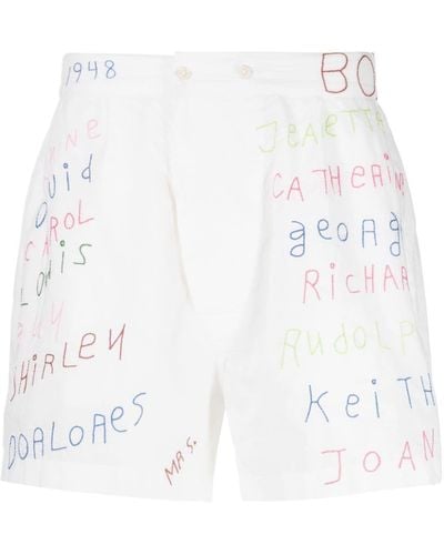 Bode Familial Hall Cotton Shorts - White