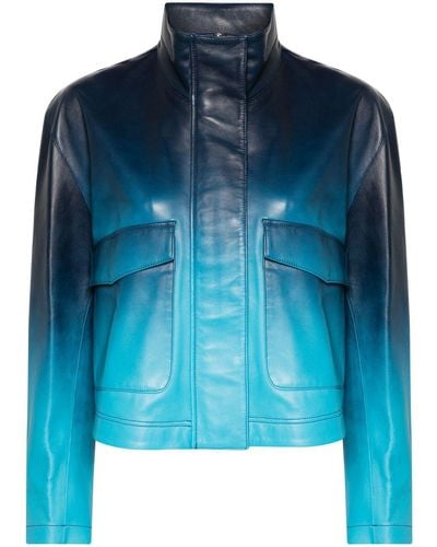 Arma Hannover Ombré Leather Jacket - Blue