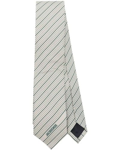 Jacquemus La Cravate Striped Tie - White