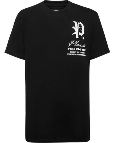 Philipp Plein Logo-print Cotton T-shirt - Black