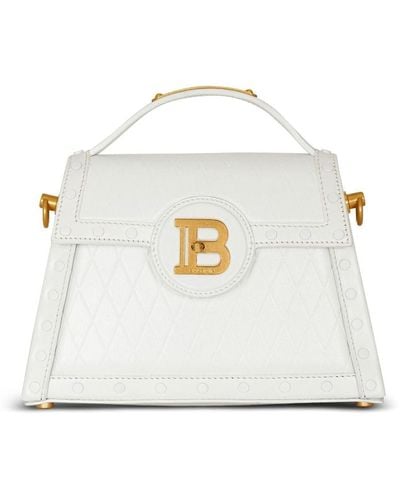 Balmain B-buzz Leather Crossbody Bag - White