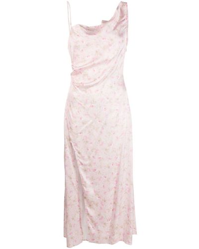 For Love & Lemons Ilana Floral-print Midi Dress - Pink