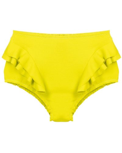 Clube Bossa Ruffled High-waisted Swimsuit Bottoms - Yellow