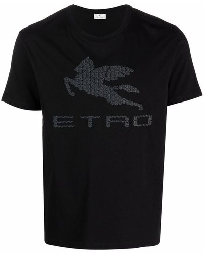 Etro エンブロイダリーロゴ Tシャツ - ブラック