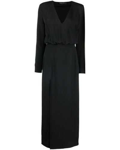 FEDERICA TOSI Slit-detail V-neck Dress - Black