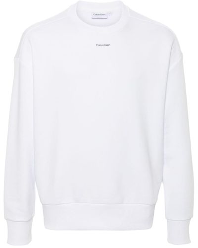 Calvin Klein Sweatshirt mit Logo-Print - Weiß