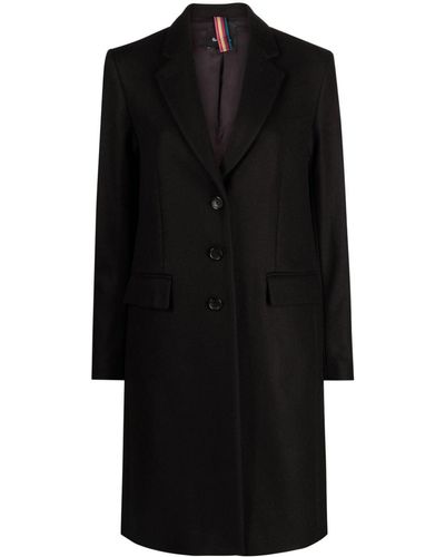 PS by Paul Smith Cappotto Monopetto In Misto Lana - Nero