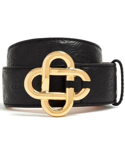 Casablancabrand Logo-plaque Leather Belt - Black