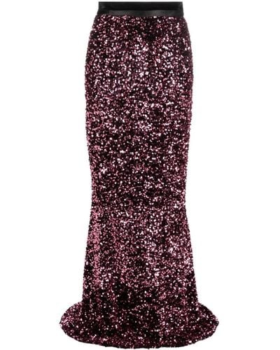 Styland Sequin-embellished Maxi Skirt - Red
