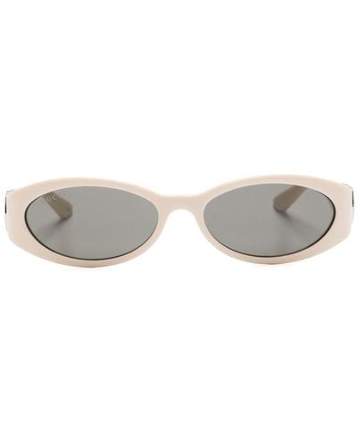 Gucci Oval-Frame Tinted-Lenses Sunglasses - Grey