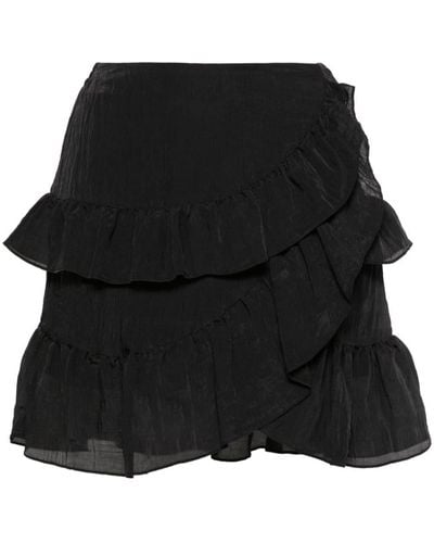 Maje Ruffled-trim Tiered Mini Skirt - Black