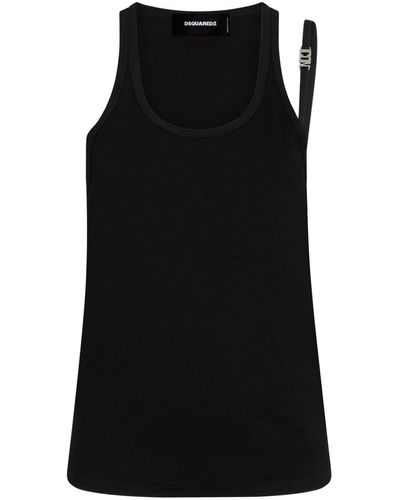 DSquared² Icon Strap-detailed Tank Top - Black