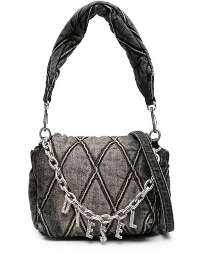 DIESEL Bolso vaquero acolchado pequeño - Negro