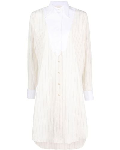 Wales Bonner Striped Midi Dress - White