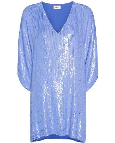 P.A.R.O.S.H. Sequined Kaftan Mini Dress - Blue
