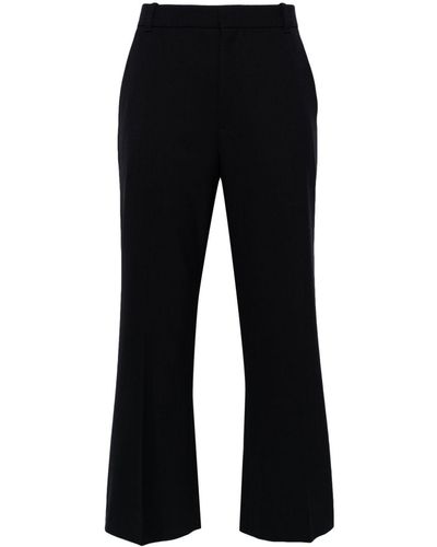 Chloé Mid-rise Cropped Tailored Trousers - Blue