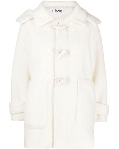 Izzue Hooded Faux-shearling Jacket - White