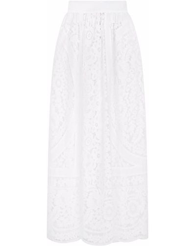 Dolce & Gabbana Embroidered Maxi Skirt - White