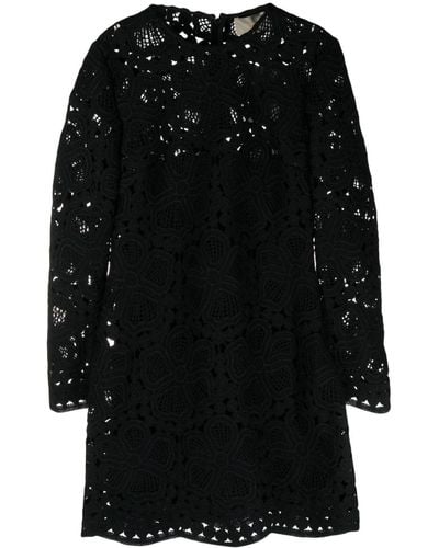 Elie Saab Mini-jurk Met Bloemenprint - Zwart