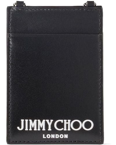 Jimmy Choo Logo-print Chain Card Holder - Black