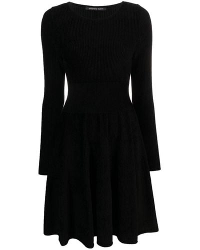Antonino Valenti Long-sleeve Ribbed-knit Dress - Black
