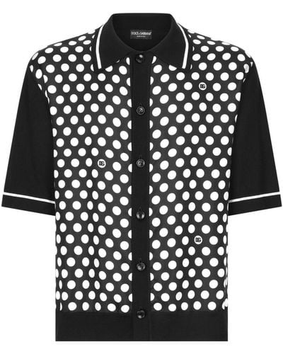 Dolce & Gabbana Polka-dot Short-sleeve Shirt - Black
