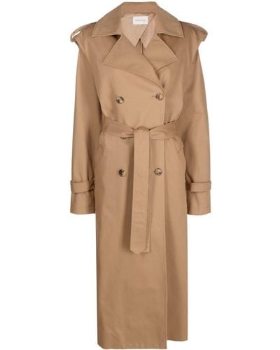ARMARIUM Double-breasted Belted Trench Coat - Natural