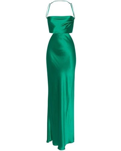 Michelle Mason Silk Maxi Dress - Green