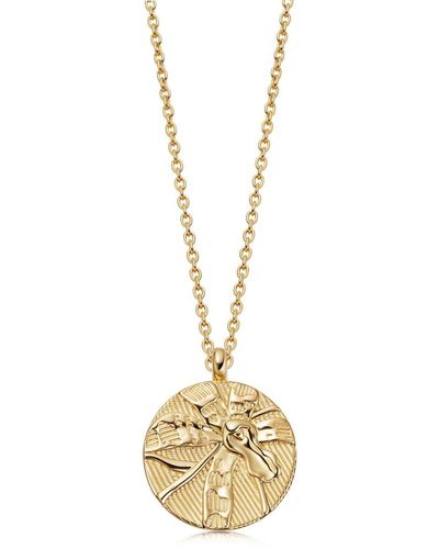 Astley Clarke Collar Terra Loved en oro vermeil reciclado de 18 ct con medallón - Metálico