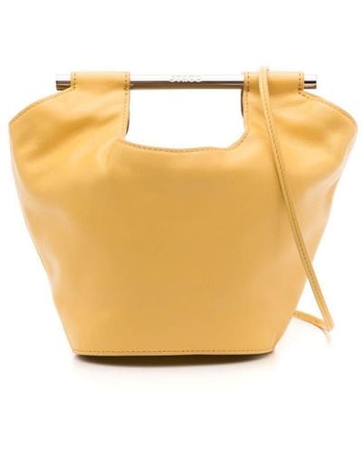 STAUD Mini Mar Leather Tote Bag - Yellow