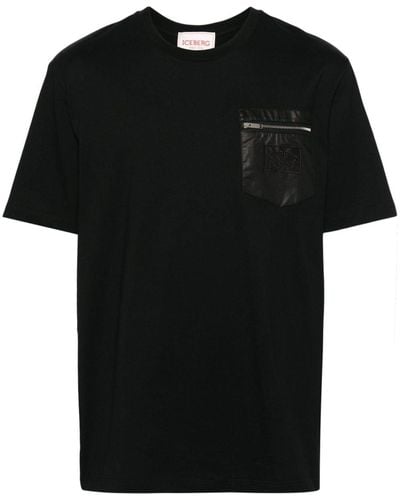 Iceberg T-Shirt mit Logo-Patch - Schwarz