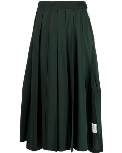 Thom Browne Bellow-knee Pleated Skirt - Green