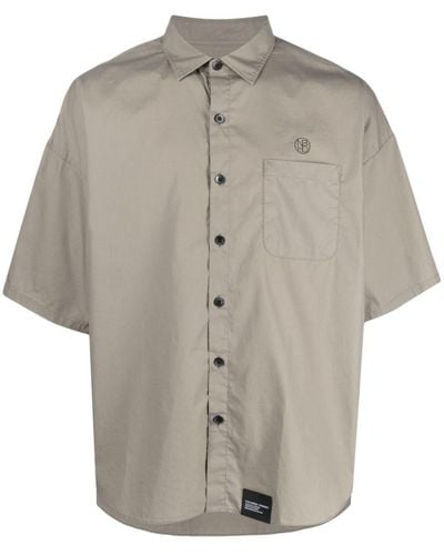 Neighborhood Logo-print Cotton Shirt - Grey