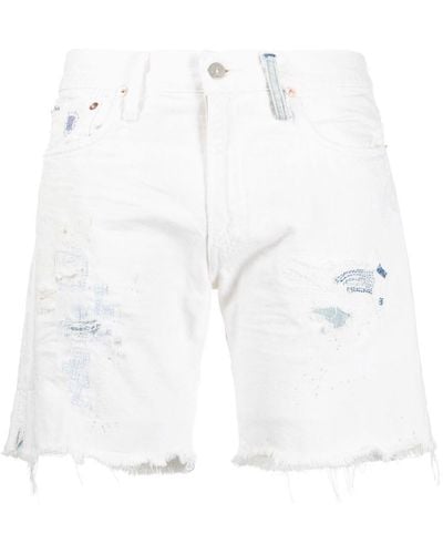 Polo Ralph Lauren Ripped-detailing Denim Shorts - White