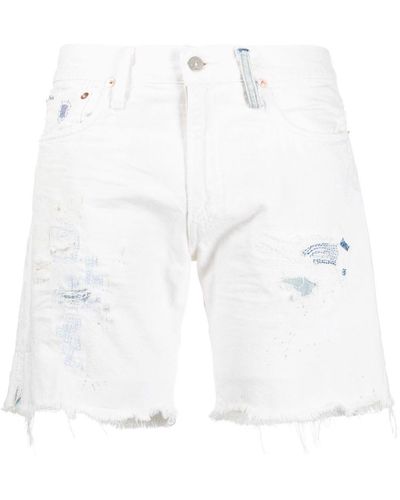 Polo Ralph Lauren Short en denim à effet usé - Blanc