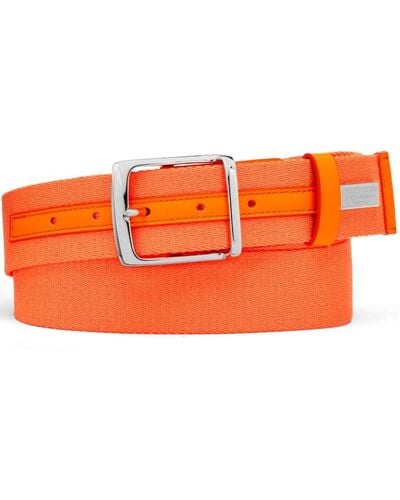 Philipp Plein Leather-trim Buckle Belt - Orange