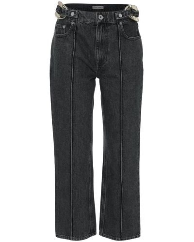 JW Anderson Gerade Cropped-Jeans mit Kettendetail - Grau